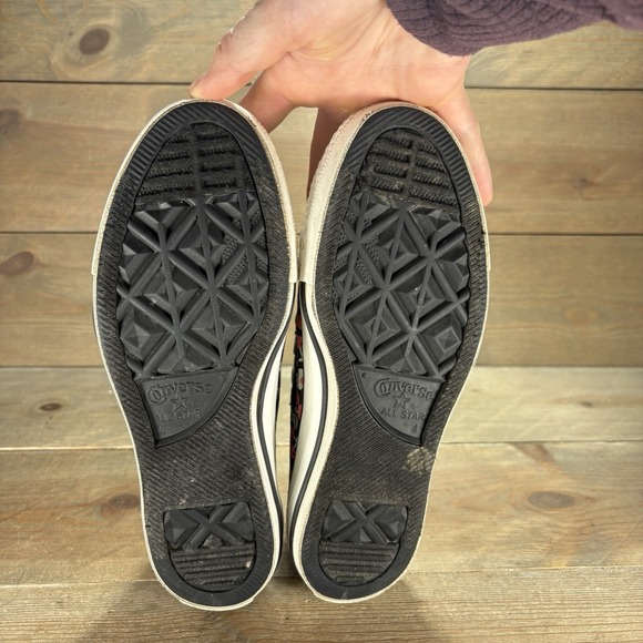 converse all star chuck taylor womens size 6 shoes black pink cherry floral - Picture 7 of 9